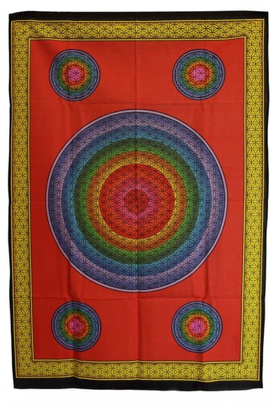 Ancient Wisdom - Wandkleed - Katoenen wanddecoratie 70x110cm - muurhanger - interieuraccessoire - bohemian - kunst