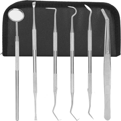6pcs  set Dental Tartar Scaler Teeth Pick Spatula Dental Instruments Dentist Oral Care Tools gray
