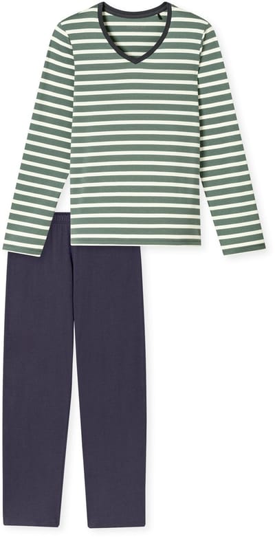Schiesser katoenen dames pyjama - Casual Essentials - Nachtkleding dames - 36 - Groen