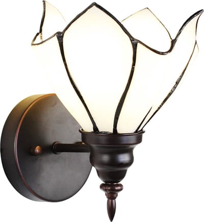 Lumilamp Wandlamp Tiffany 23x17x19 cm Wit Bruin Glas