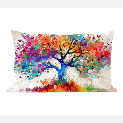 Sierkussens - Kussentjes Woonkamer - 60x40 cm - Levensboom - Natuur - Kleurrijk - Boom