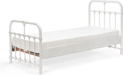 Bed Box Holland - Kinderbed - Erma - 90x200 - Wit - Metaal - lattenbodem - matras - eenpersoons