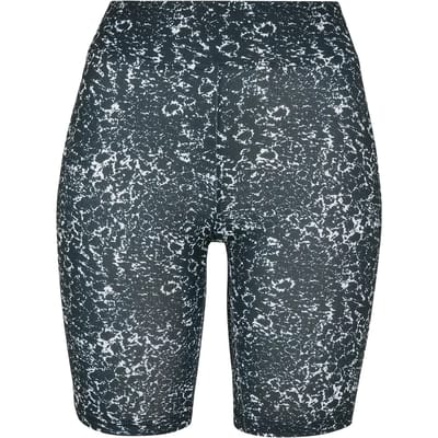 Urban Classics - Tie Dye High Waist Korte cycle broek - XS - Zwart/Wit