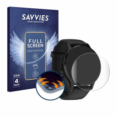 Savvies - Screenprotector voor Garmin Venu 3S - Folie Beschermfolie transparant volledig dekking 4 Stuks