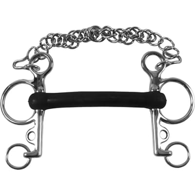Pelham voor paard van hard rubber met korte zijkanten Umbria Equitazione