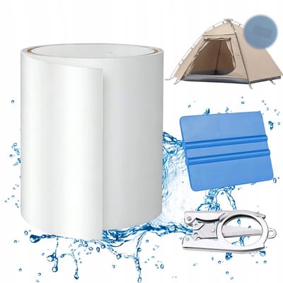 Reparatietape - Lijmvrij | Reparatie onder water | Hoge elasticiteit en slijtvastheid - 10x150cm - Zelfklevende TPU Reparatietape - Voor Opblaasbaar Zwembad & Boot - Inclusief schraper en schaar