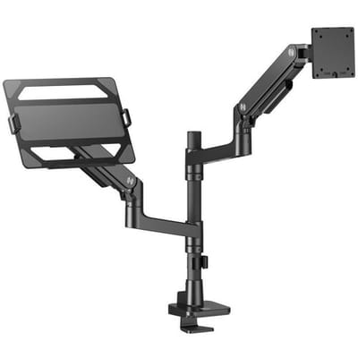 ACT Monitorarm 49" met laptophouder office premium, gasveer, paalbevestiging, 1 monitor AC8341
