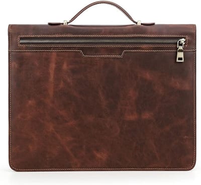 Handgemaakte leren padfolio voor zakelijke professionals, multifunctionele werkorganizer, vintage map met rits voor iPad 12.9 inch en 13.3 inch laptopvak, ideaal voor conferenties en meetings