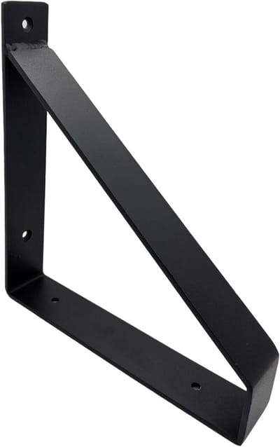 Industriële Plankdrager - Wandsteun Plank - Planken Ophangen - Ambachtelijk Gemaakt - 20 cm - Mat Zwart
