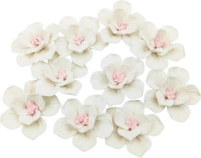 Set van 10 stuks 3D Bloem Keramische Tegels, Handgemaakte Decoratieve Bloemen voor Kunstwerk, Vazen en Interieurdecoratie in Huis en Kantoor