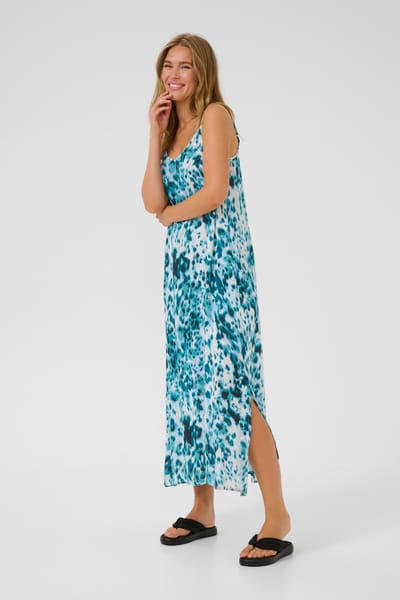 Jurk Regular fit Teal Leopard Print teal