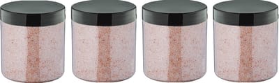 Himalayazout 300 gram - fijne korrels (0,4 - 0,9 mm) - 100% natuurlijk - Pot met zwarte deksel - per 4 stuks
