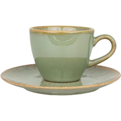Bonna Sage Snell - Espresso kopjes & schotel - 80 cc - Porselein - set van 6