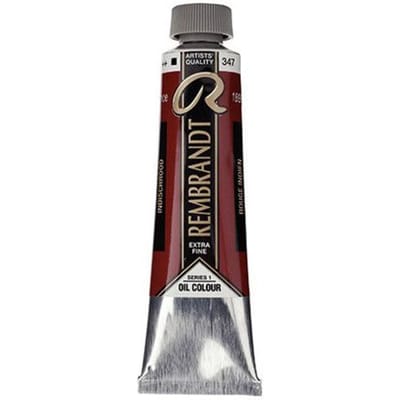 Peinture à l'huile - Rouge indien - 347 - Extra-fine - Rembrandt - Tube 40ml rouge