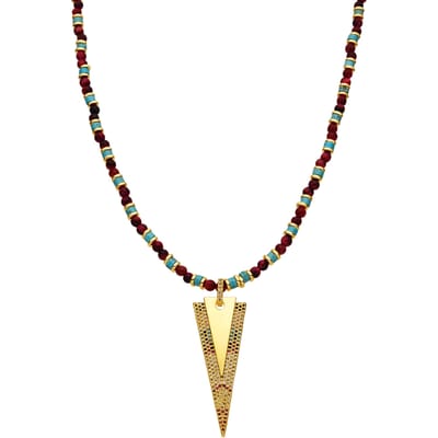 Luxenter Ketting met veelkleurige zirkonia, 18-karaats goudkleurig - Colix