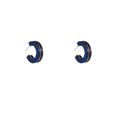 Go Dutch Label Oorknoppen 2 Lines Earring Blauw