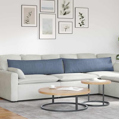 vidaXL - Zitkussens - 2 - pcs - Blauw - 145 - x - 40 - cm - Corduroy - stof