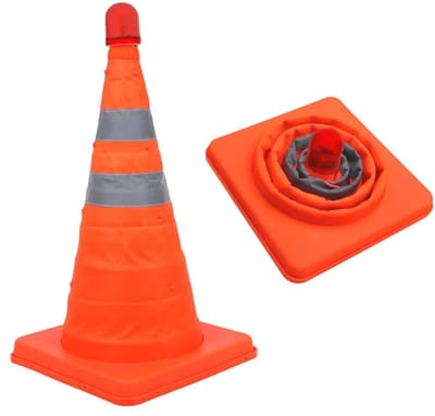 VCTparts® Veiligheidspilon opvouwbaar met LED verlichting [Verkeerspilon - Pion]