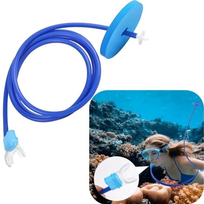 Snorkel Ademhalingsslang - Duik Snorkel - Water Sporten - Opvouwbaar Ontwerp - 2 Meter - Blauw