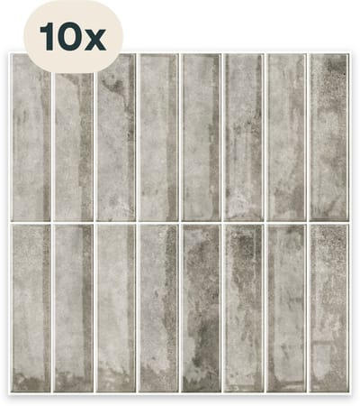 Solusia Zelfklevende Plaktegels - Grijs – 10 Hoogwaardige Plaktegels voor Wand – Waterdichte Wandpanelen voor Keuken, Badkamer en Toilet – 30 x 30 cm – Makkelijk aan te brengen - Tegeltjes Tegelstickers