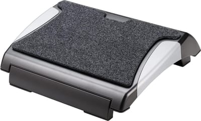 Voetsteun met Tapijt - Zwart-zilver, Ergonomische Q-Connect KF20075 Foot rest