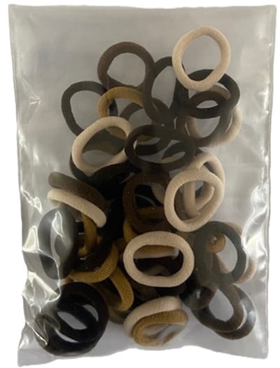 Haarelastiekjes mini endless. 50 stuks assortie bruin kleurtjes. 2cm breed. Kleine haarelastiekjes voor Jong en oud.
