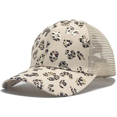 Nieuw Bedrukte Baseballpetten Zomer Ademende Patchwork Paardenstaart Netpetten Heren en Dames Buiten Zonbescherming Petten M（56-58cm） beige