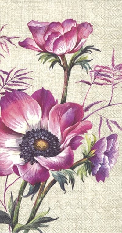 IHR - 16 Papieren Gastendoekjes - Ava linen - Bloemen