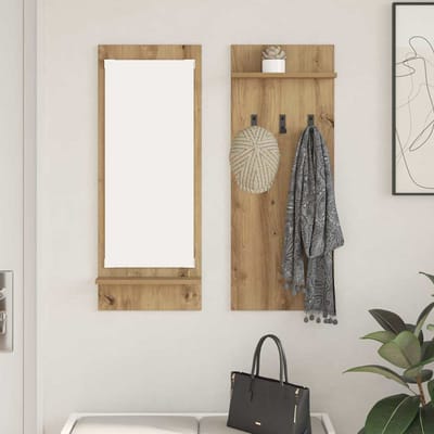 vidaXL - Wandgemonteerde - kapstok - Muurmontage - Artisan - Eiken - Bewerkt - hout