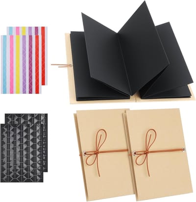 Mini Fotoalbum Set van 2, 18 x 11,5 cm, Klein met 34 Pagina's, Perfect voor Herinneringen, Trouwen, Verjaardagen en Feestdagen