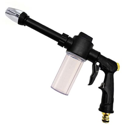 Hogedruk tuinslangsproeier met zeepdispenser, krachtige autowasschuimer, verstelbare tuinsproeier, tuinreiniging, huisdierendouche - zilver