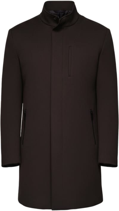 OMBRE Jas - Lange Mouw - Rits - Effen Bruin S