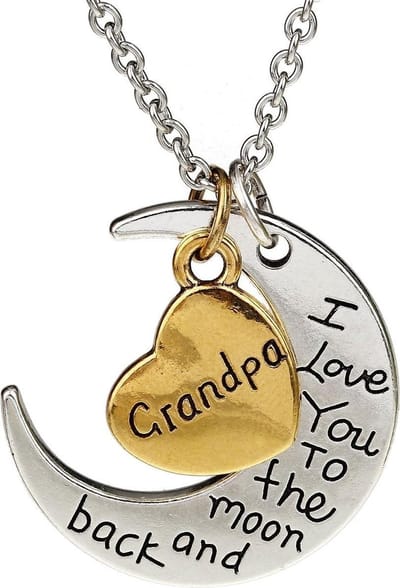 Fako Bijoux® - Ketting - Grandpa, I Love You To The Moon And Back