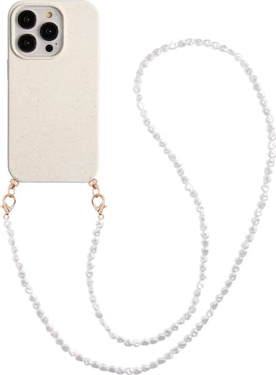 Casies biodegradable hoesje geschikt voor Apple iPhone 11 met parel koord - Crossbody Telefoonhoesje - Cord Case Pearl - Parels