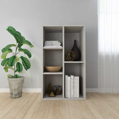 vidaXL - Boekenkast/dressoir - 50x25x80 - cm - bewerkt - hout - betongrijs