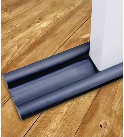 Tochtstrip onder de deur, dubbele tochtstrip, waterdichte isolatiestrip voor de onderkant van de deur (zwart)