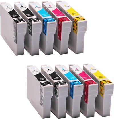 Set 10x ABC huismerk cartridge geschikt voor Epson Stylus BX305F BX305FW Plus T22 L350 L355 S22 SX125 SX130 SX230 SX235 SX235W SX420W SX425W SX430W SX435W SX438W SX440W