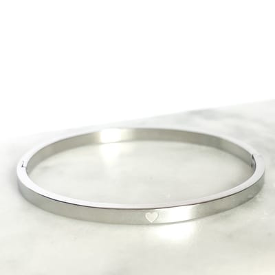 Bangle Steel armband zilver Hartje