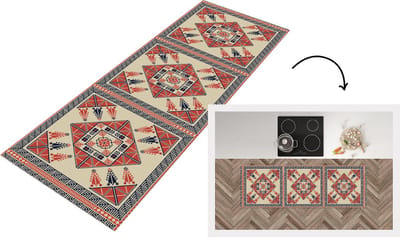 Keukenloper - Loper keuken - Patronen - Tegel - Bloem - Borduren - Arabisch - 150x50 cm - Keukenloper vinyl