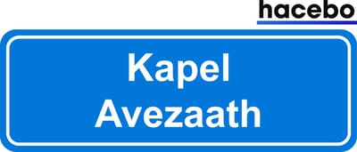 Hacebo - Plaatsnaam Sticker - 29x10 CM - Kapel Avezaath sticker - Verkeersborden sticker - grappige cadeaus - Kapel Avezaath