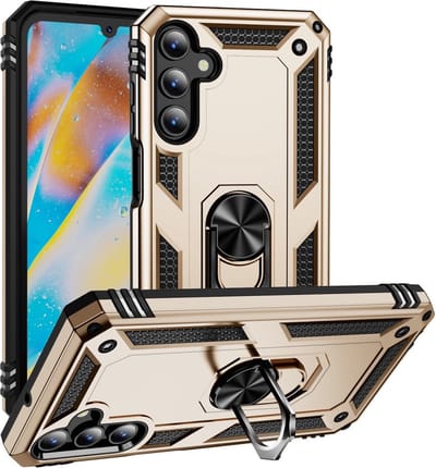 Coverup Hoesje - Geschikt voor Samsung Galaxy A15 Hoesje - Coverup Ring Kickstand Back Cover - Goud