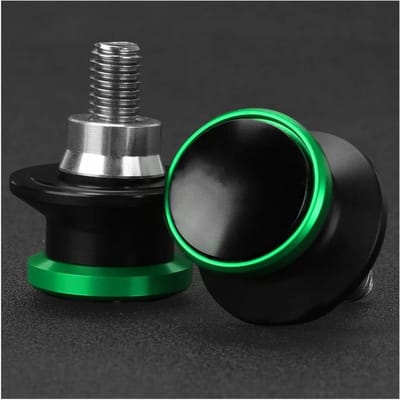 Motor Swingarm Sliders - Achterbrug Bobbins - Motor Onderhoud - CNC Aluminium Constructie - 1 Paar - Groen