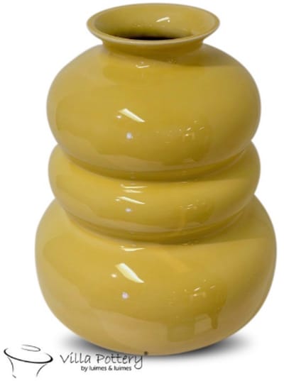 Vaas - Villa Pottery - Decoratie - Woondecoratie - Keramiek - Waterdicht - Bolla Vie 1_2 L. Yellow