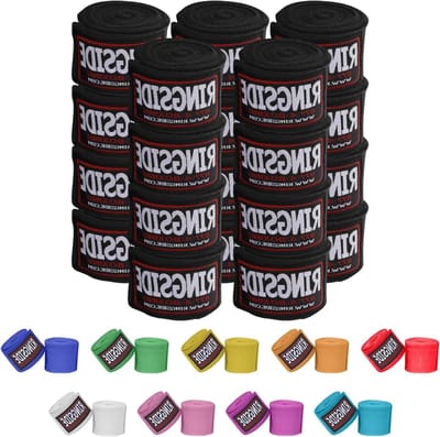 Bokshandschoenen Wraps - Hand Wraps - Boksen Training - 180 Inch Lengte - 10 Paar Pak - Zwart