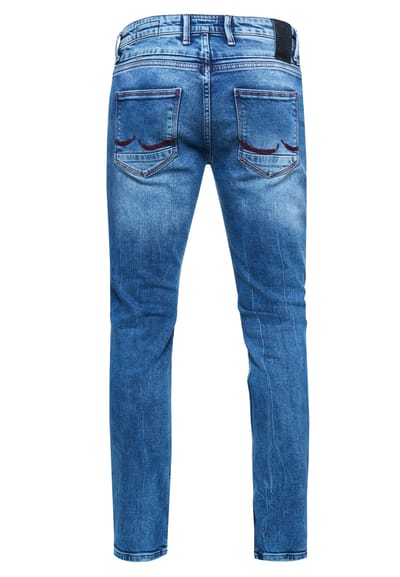 Jeansbroek "TORI" slim fit destroyed denim