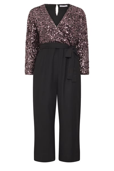 Yours London Chocoladebruine 2In1 Jumpsuit Met Pailletten Size 42