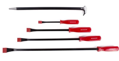 Benson Breekijzer set - 5 delig - gehard staal - heavy duty handvaten - zwart gelakt