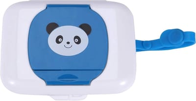 Opbergdoos natte doekjes - Houders baby - Babyverzorging onderweg - Handige handlus - 16 cm - Blauw