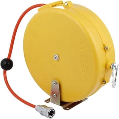 Luchtslanghaspel - Slangoprolsysteem - Werkplaats Organisatie - Automatische Intrekfunctie - 21 x 73 cm - Oranje