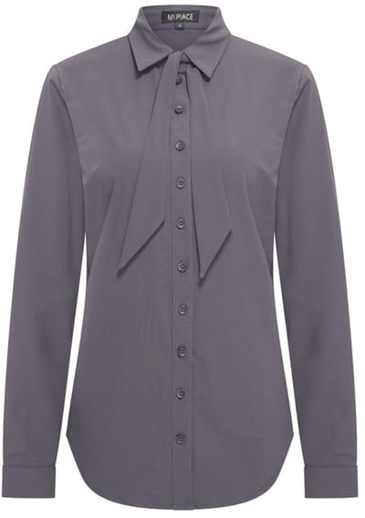 MI PIACE - Travel Blouse Bow Uni 202709 Dark Grey - Maat : M